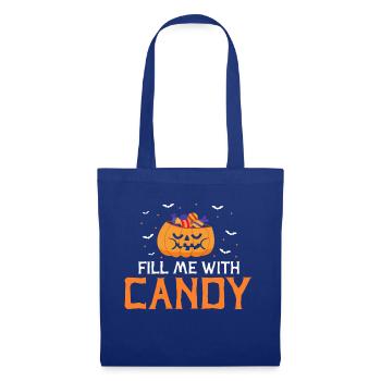 Remplissez-moi de bonbons drôles de citrouille d’Halloween - Sac en tissu - bleu royal - Devant
