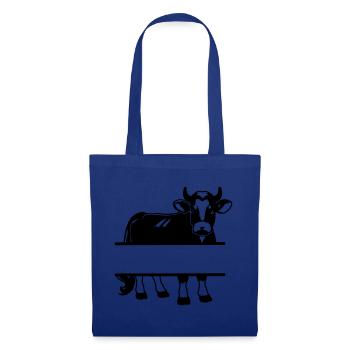 Cow Silhouette with Text Space – Farm Shirt - Tote Bag - royal blue - Front