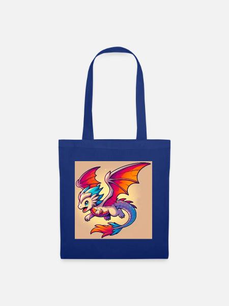 Drache - Stoffbeutel - Royalblau