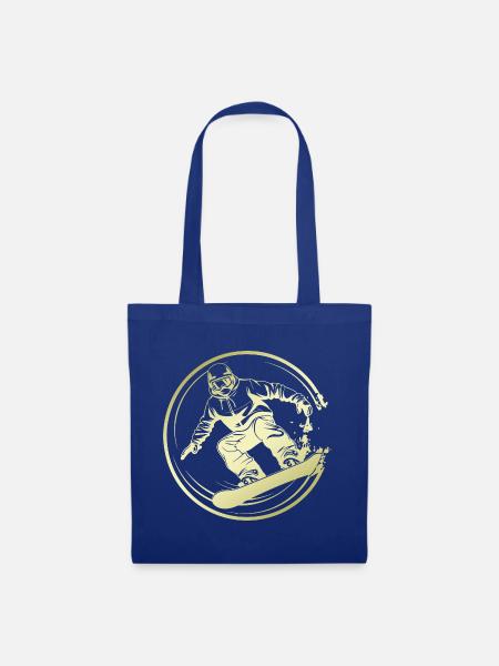 Snowboarder Silhouette - Stoffbeutel - Royalblau