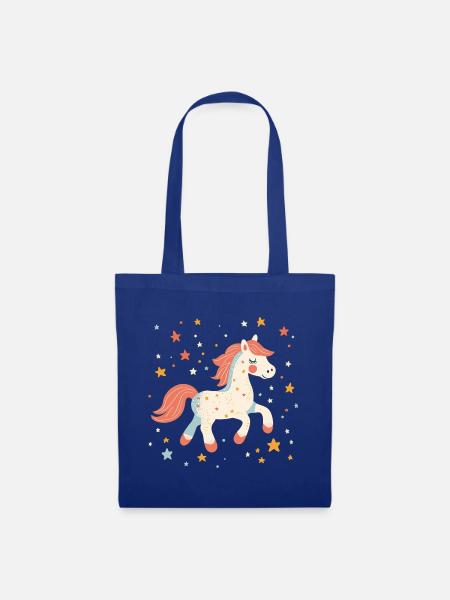 Pony Sterne - Stoffbeutel - Royalblau
