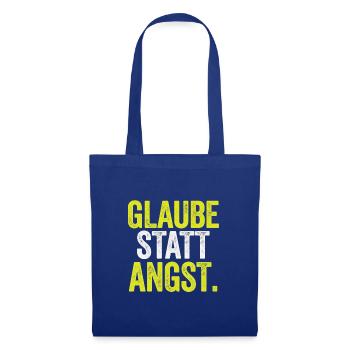 Glaube statt Angst – Markus 5,36 - Stoffbeutel - Royalblau - Vorne