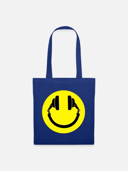 Kopfhörer smiley - Stoffbeutel - Royalblau