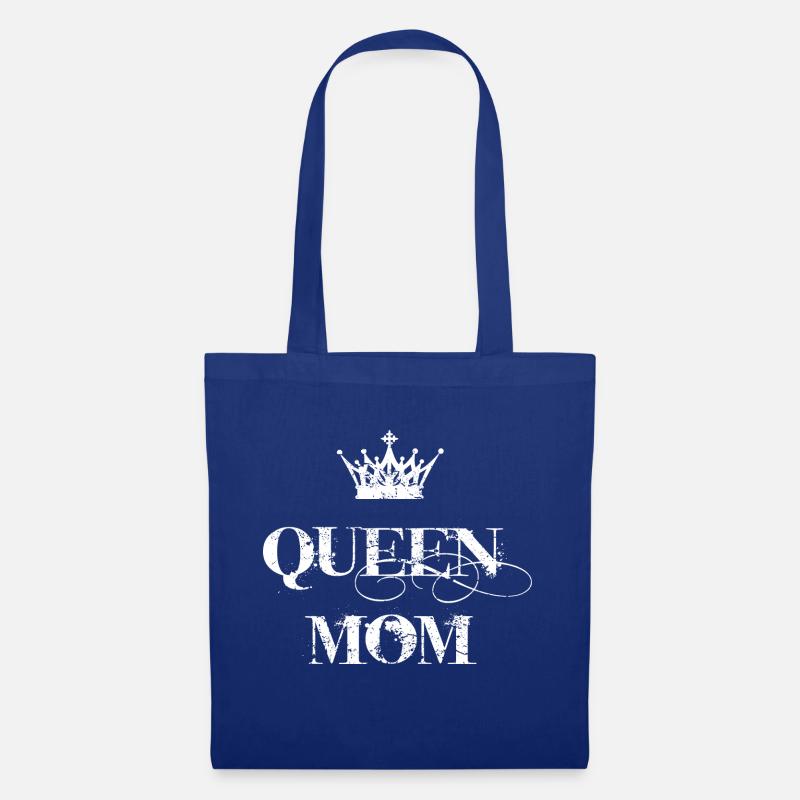 Queen Mom - lustiges Geschenk Muttertag - Stoffbeutel - Royalblau