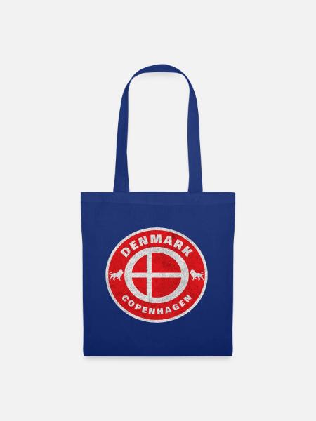 Dänemark Kopenhagen Vintage / Geschenk Denmark - Stoffbeutel - Royalblau