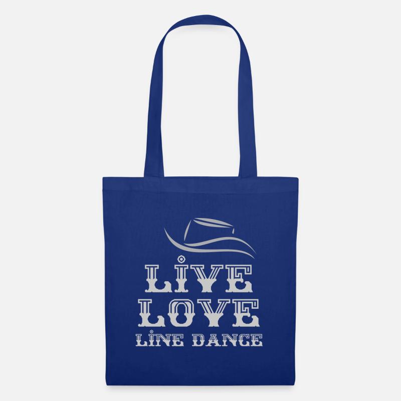 Linedancer Geschenk: Live, Love, Line Dance - Stoffbeutel - Royalblau