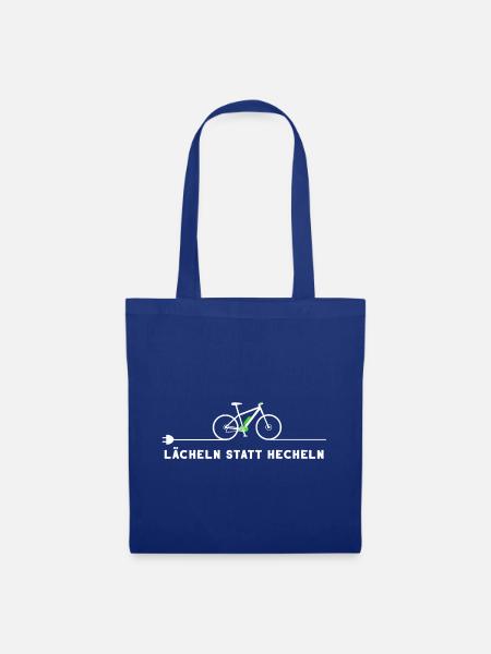 E-Bike Pedelec lustiges Geschenk Fahrrad eMTB Rad - Stoffbeutel - Royalblau