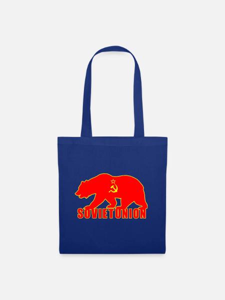 Sowjetunion Bär mit Flagge - Stoffbeutel - Royalblau