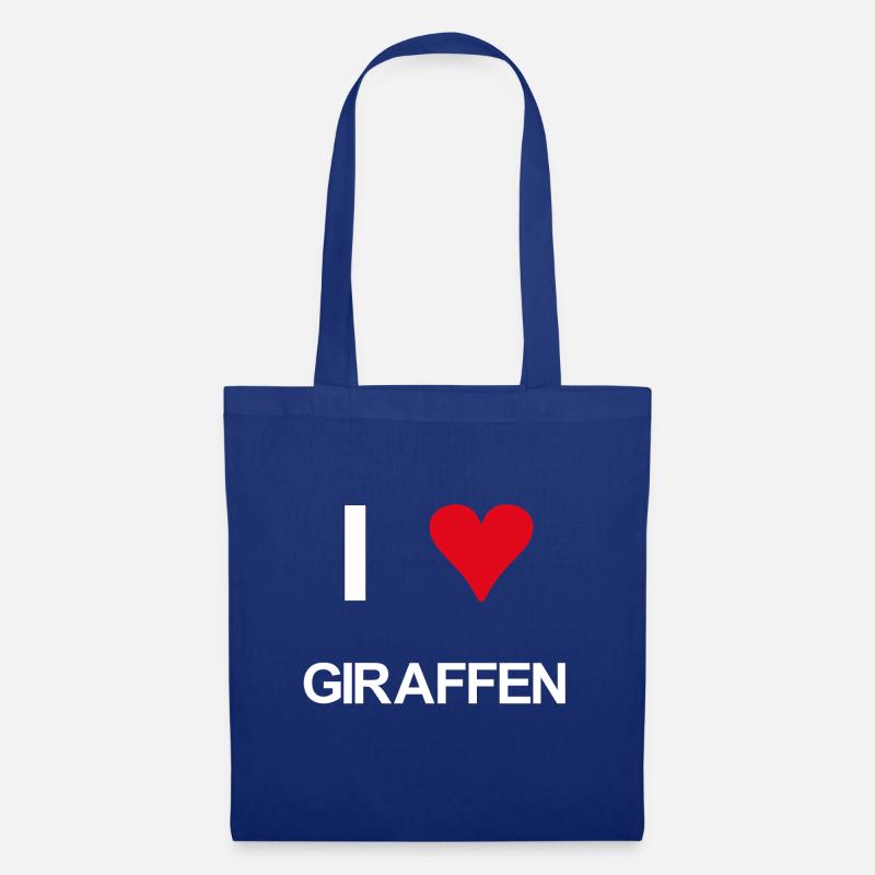 I love Giraffen - Stoffbeutel - Royalblau