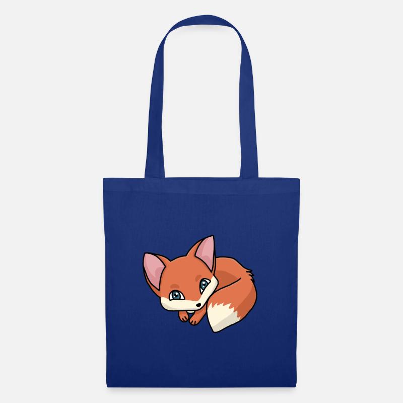 Fuchs, Kawaii - Stoffbeutel - Royalblau