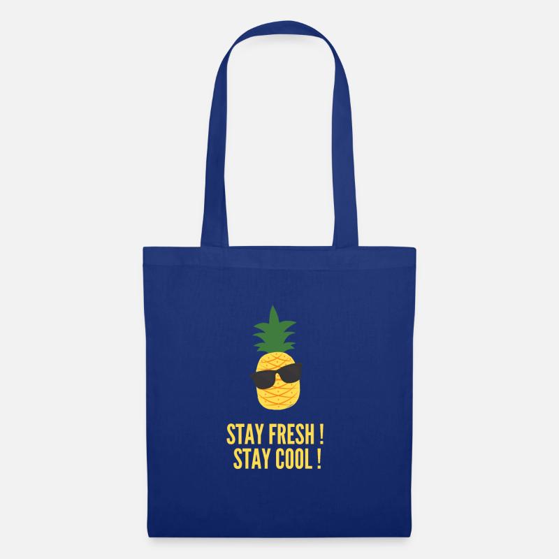 Ananas BLEIB COOL! BLEIB FRISCH ! - Stoffbeutel - Royalblau
