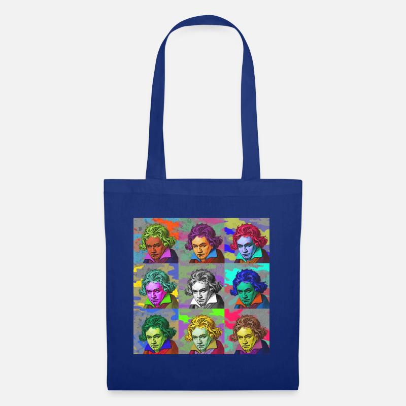 Pop-Art Ludwig van Beethoven Klassik Geschenkidee - Stoffbeutel - Royalblau