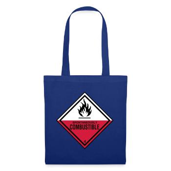 flamme danger inflammable humour ironie pompiers - Sac en tissu - bleu royal - Devant