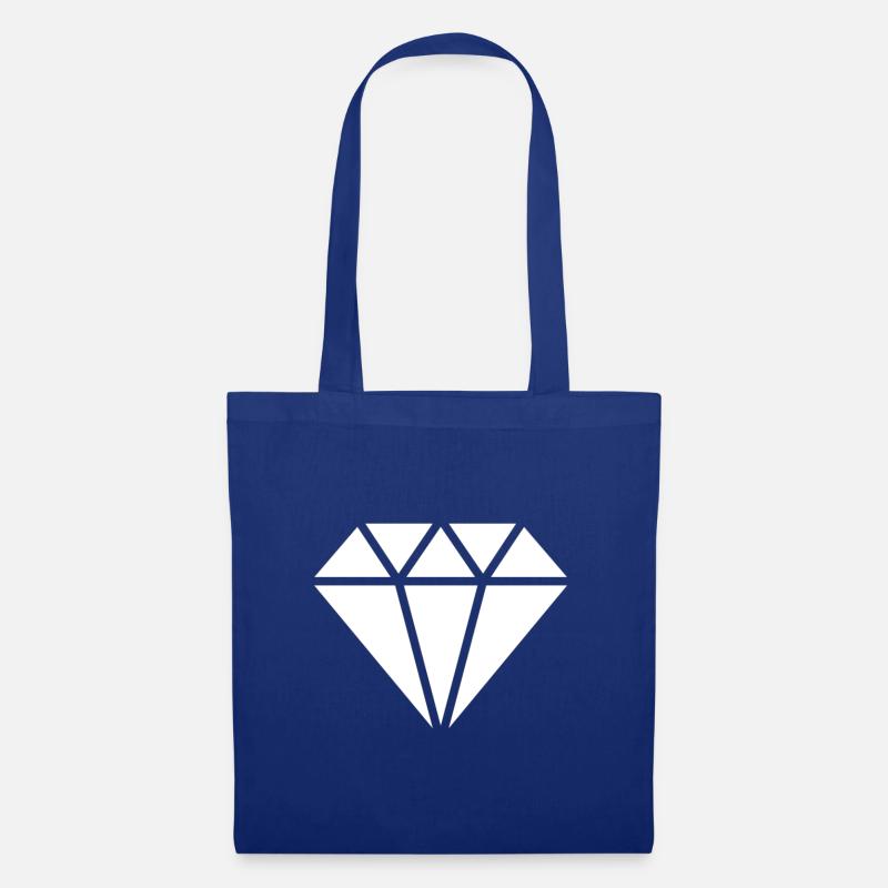 White diamond patterned design - Tote Bag - royal blue