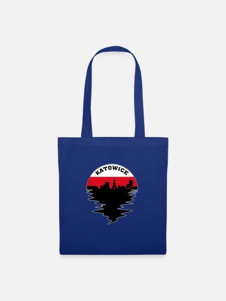 Katowice Polen Skyline Travel Souvenir Polish Fla - Stoffbeutel - Royalblau
