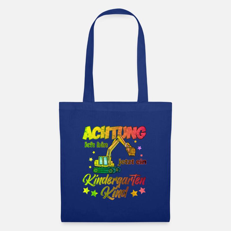 Kindergarten Kind Junge Geschenk Bagger - Stoffbeutel - Royalblau