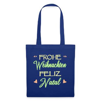 Deutsch-Brasilianer Weihnachten Natal Geschenk - Stoffbeutel - Royalblau - Vorne