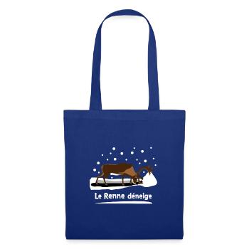 LE RENNE DÉNEIGE ! (montagne, ski, hiver) - Sac en tissu - bleu royal - Devant