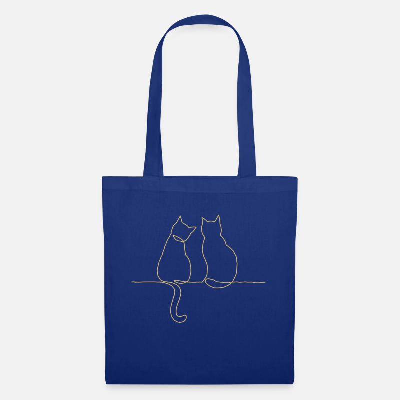 LinienKatzen - Stoffbeutel - Royalblau