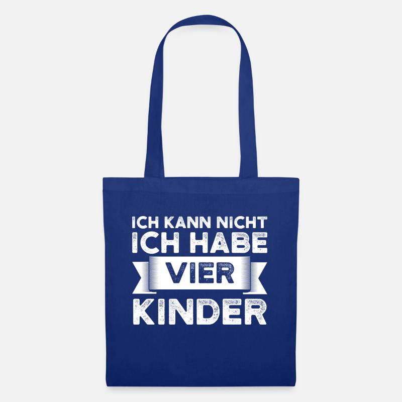 Papa 4 Kinder Papa von 4 Kindern Geschenk - Stoffbeutel - Royalblau