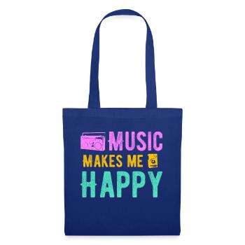 La musique me rend heureux - Sac en tissu - bleu royal - Devant