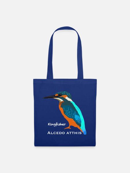 Eisvogel, wissenschaftliche /englische Bezeichnung - Stoffbeutel - Royalblau
