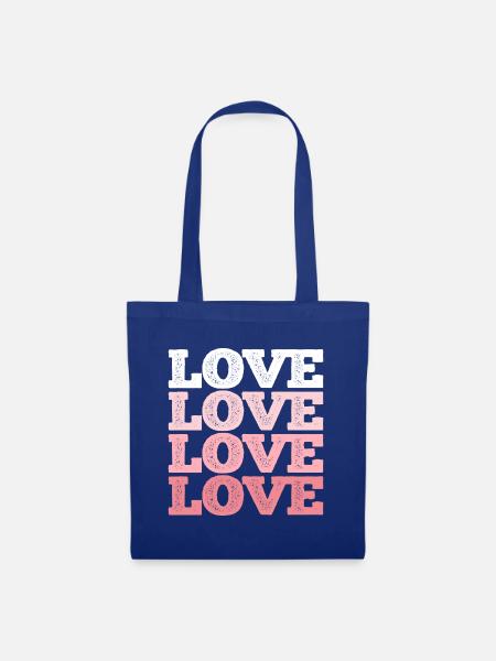 Liebe, Liebe - Valentinsgeschenk Mann Frau - Stoffbeutel - Royalblau