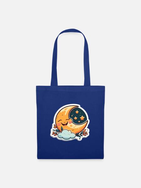 Happy Moon - Stoffbeutel - Royalblau