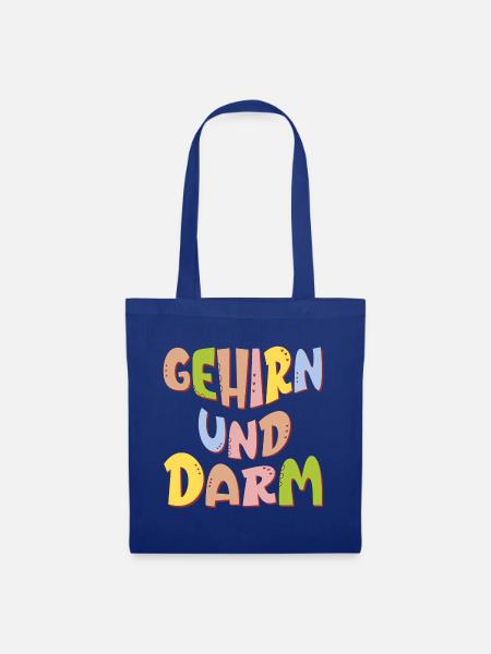 GEHIRN UND DARM - MENTALE GESUNDHEIT ACHTSAMKEIT - Stoffbeutel - Royalblau
