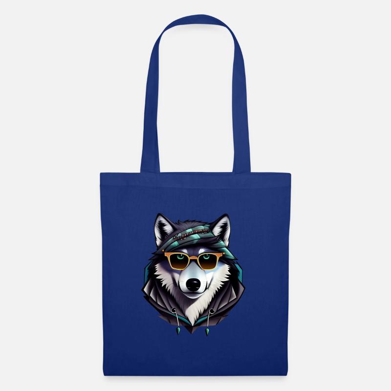 Wolf - Stoffbeutel - Royalblau