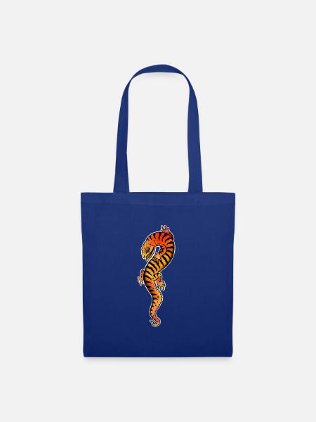 Eidechsen-Tattoo-Stil - Stoffbeutel - Royalblau