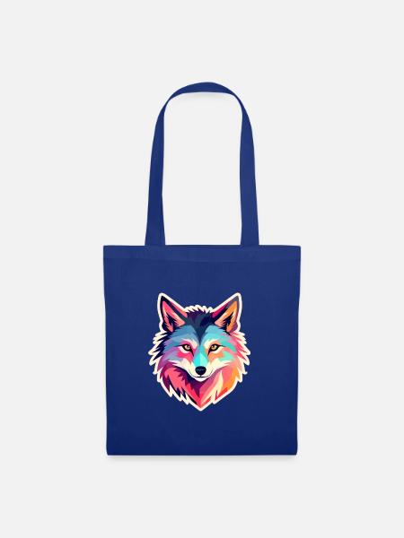 Wolf Zeichnung - Stoffbeutel - Royalblau