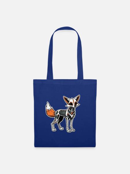 Fuchs Skelett Illustration - Stoffbeutel - Royalblau