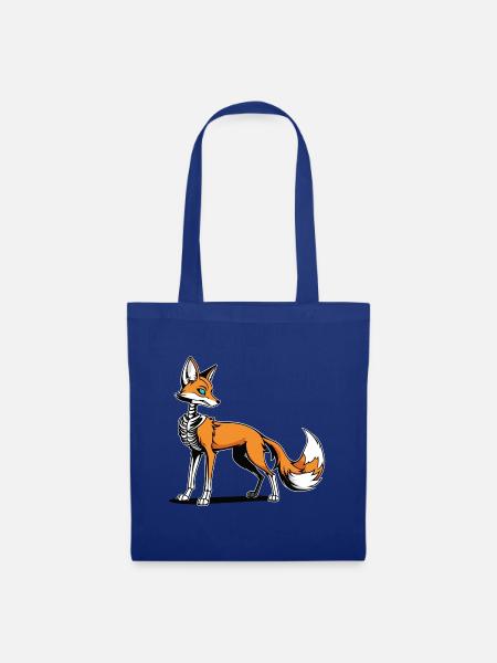Fuchs Skelett Illustration - Stoffbeutel - Royalblau