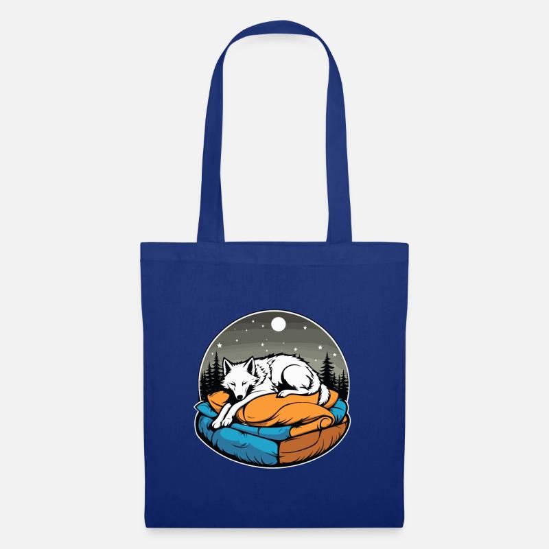 Sleeping Wolf Illustration - Tote Bag - royal blue
