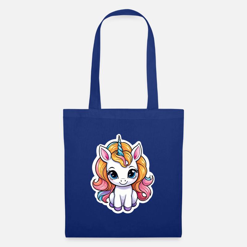 Einhorn Illustration - Stoffbeutel - Royalblau