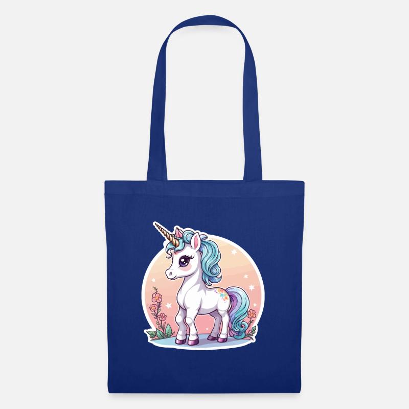 Einhorn Illustration - Stoffbeutel - Royalblau
