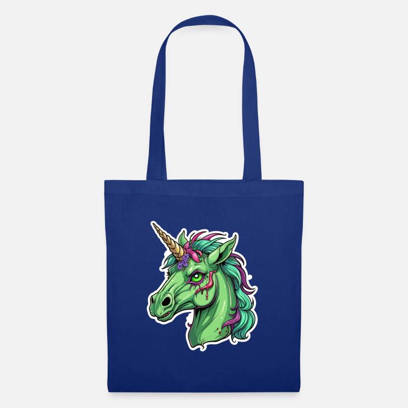 Zombie Einhorn Illustration - Stoffbeutel - Royalblau