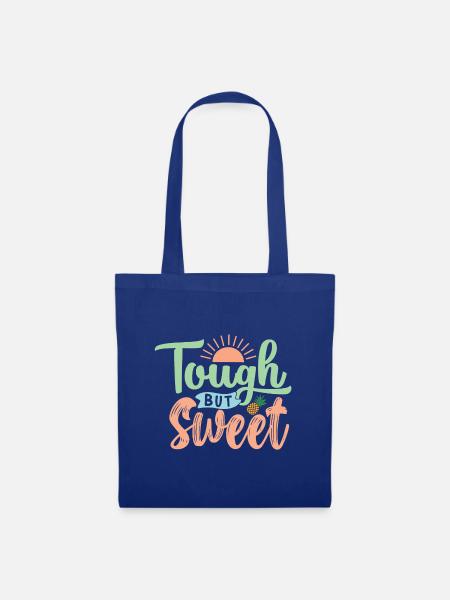 Tough und süß - Stoffbeutel - Royalblau