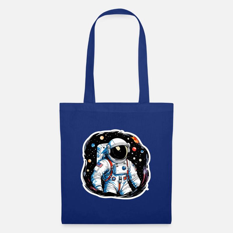 Astronaut Wasserfarben Aquarell - Stoffbeutel - Royalblau