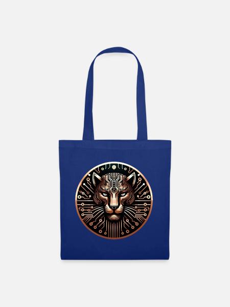 Cyber Leopard Platine Digital Art - Stoffbeutel - Royalblau