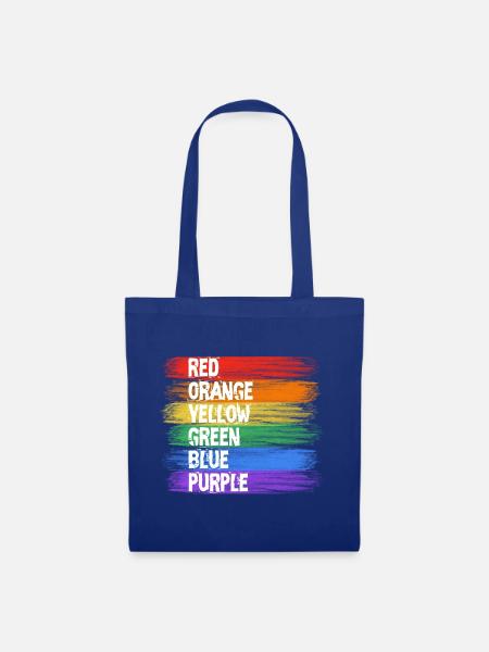 Regenbogenfarben Streifenkunst - Stoffbeutel - Royalblau