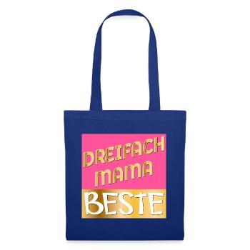 DREIFACH MAMA MUTTERTAG - Stoffbeutel - Royalblau - Vorne