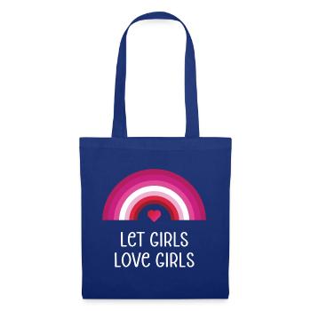 Mois de la fierté LGBT - Laissez les filles aimer les filles - Sac en tissu - bleu royal - Devant