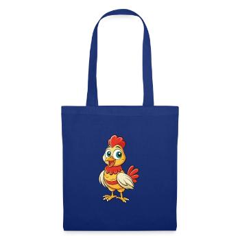 Poule mignon personnage de dessin animé Kawaii Clipart - Sac en tissu - bleu royal - Devant
