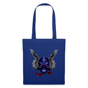 Blauer Totenkopf mit Flügeln - Stoffbeutel - Royalblau - Vorne