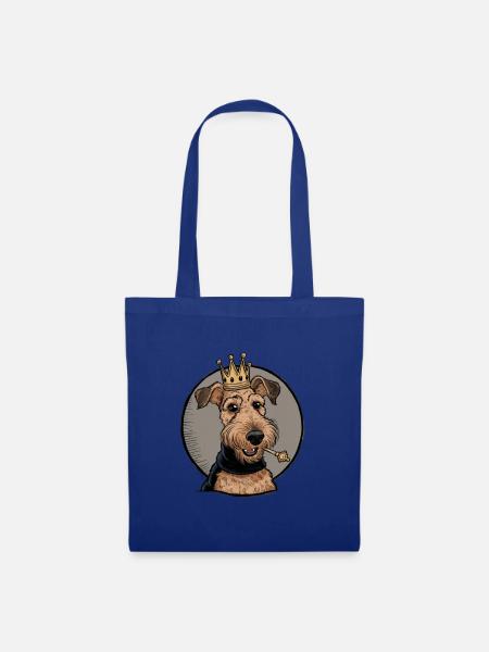 Airedale Terrier - Stoffbeutel - Royalblau