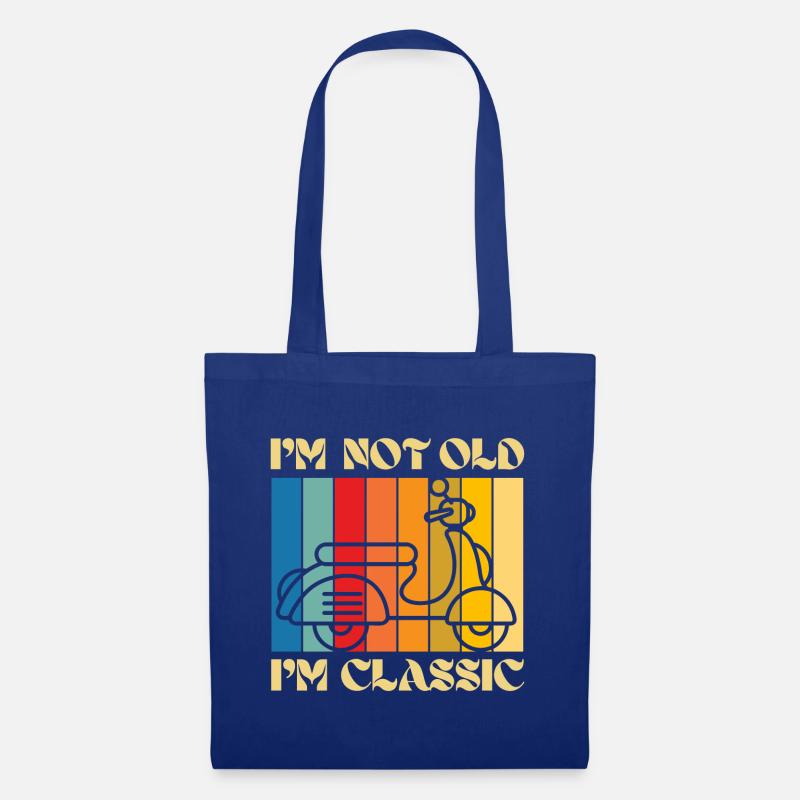 I’m Not Old, I’m Classic – Retro Scooter - Stoffbeutel - Royalblau