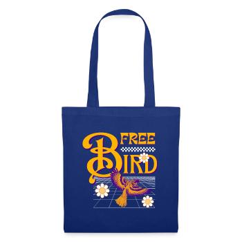 Free Bird – Retro-Design - Stoffbeutel - Royalblau - Vorne