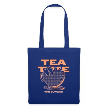 Tea Time – Entspannte Auszeit - Stoffbeutel - Royalblau - Vorne